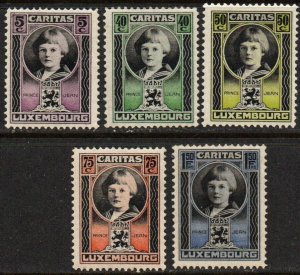 Luxembourg Sc #B15-B19 Mint Hinged