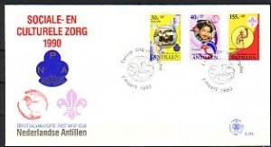 Netherlands Antilles. Scott cat. B271-B273. Scouting Anniv.. First day cover.