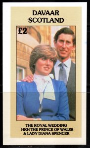 Davaar Scotland 1981 PRINCESS DIANA & PRINCE CHARLES 1  Souvenir Sheets MNH