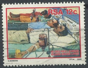 South Africa Sc#664 Used, 12c multi, Blood donation and transfusion (1986)