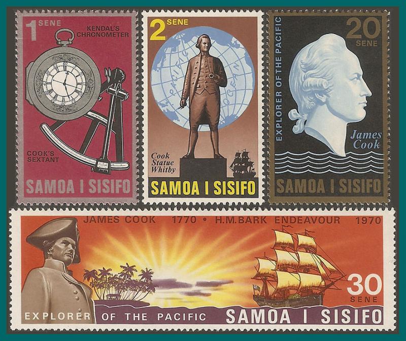 Samoa 1970 Cook's Exploration, MNH  329-332,SG349-SG352