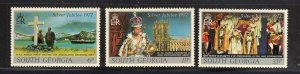 SOUTH GEORGIA #48-50 1977 REIGN OF QEII 25TH ANNIV. VF NH O.G bb