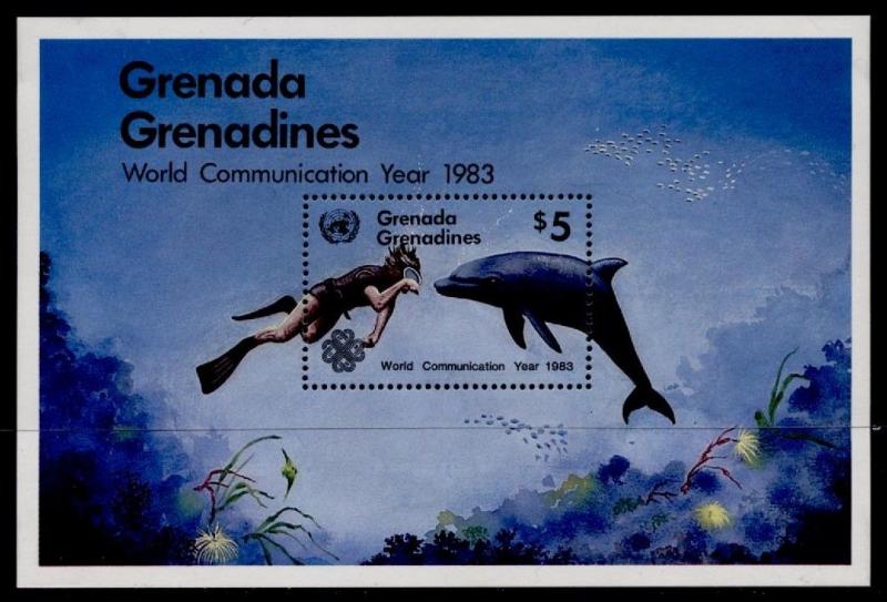 Grenada Grenadines 543 MNH Bottle-nose Porpoise, Diver, Marine Life