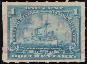 SC#R163 1¢ Revenue: Documentary (1898) Used/Date Stamped