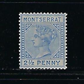 MONTSERRAT SCOTT #8 (SG #10W) 2 1/2P (INVERTED WMK)  MINT XXXLIGHT  HINGED