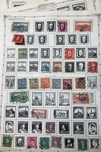 OLD CUBA & COSTA RICA STAMPS HINGED ON ALBUM PAGES + SOME OTHER COUNTRIES