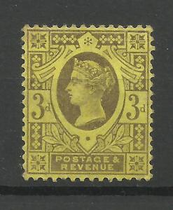 1887/00 Sg 202, 3d Purple & Yellow Jubilee Issue, LM/Mint with gum {2100-36}