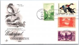 U.S. FIRST DAY COVER WATERFOWL CONSERVATION IN COMBINATION STAMPS 1968