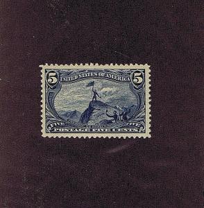 SC# 288 UNUSED OG MNH 5 CENT FREMONT ON ROCKY MTS, 1898, PSAG CERT GR VF XF 85J