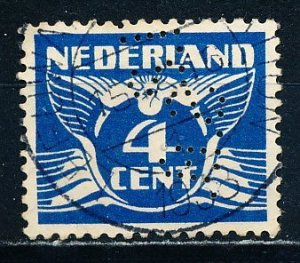 Netherlands #171 Single Perfin Used