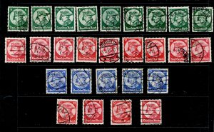 GERMANY Sc#398-400 LOT of 27 USED inc.5 CPL.SETS