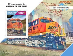 Chad 2020 BNSF Railway Anniversary&Trains Stamp Souvenir Sheet TCH200514b