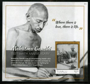 TUVALU 2020 150th BIRTH ANNIVERSARY OF MAHATMA GANDHI SOUVENIR SHEET MINT NH