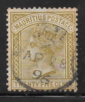 Mauritius 74: 25c Victoria, used, F