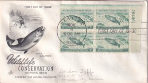 1956, Wildlife Conservation, Block/4, Art Craft, FDC (E13043)