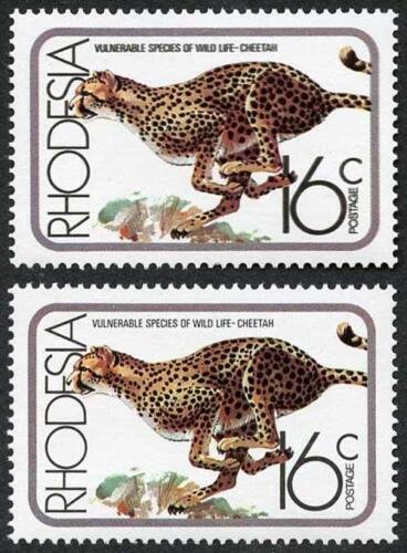 Rhodesia ZWE1064 1976 16c Cheetah Variety DOUBLE PRINTING U/M 