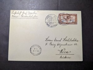 1931 Egypt Airmail LZ 127 Graf Zeppelin Cover Cairo to Vienna Austria