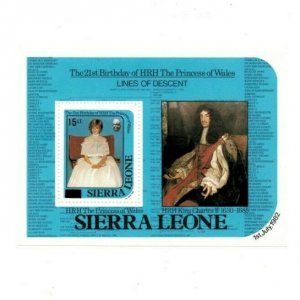 Sierra Leone 1985 - Princess Diana, 21st Bday REVAL - Souvenir Sheet - 722 - MNH