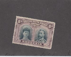 RHODESIA # 109 VF-MH 8d DOUBLEHEADS CAT VALUE $190