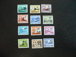 Stamps - Jersey - Scott# J21-J32 - Mint Hinged Set of 12 Stamps