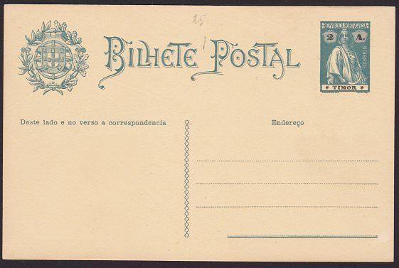 PORTUGAL TIMOR 2a postcard unused...........................................6711