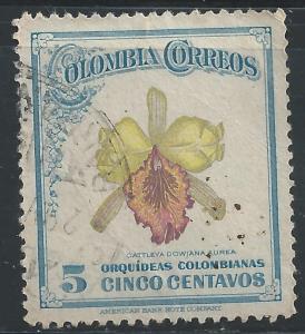 Colombia #550 5c Orchid - Cattleya Dowiana Aurea