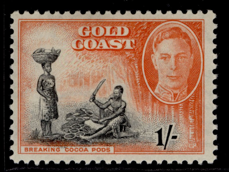 GOLD COAST GVI SG143, 1s black & vermilion, M MINT.