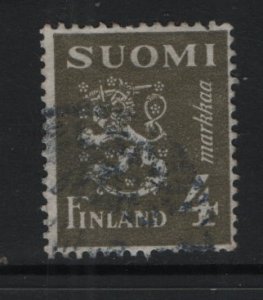 Finland    #176B  used  1945   Lion  4m olive