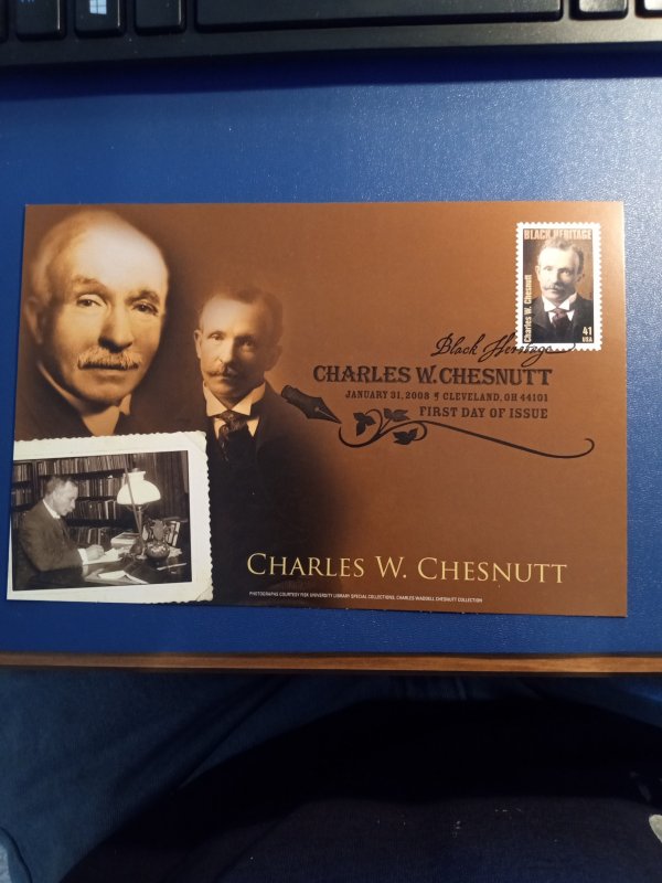 FDC, Charles Chestnutt, Black Heritage, unused, Issued January 2008