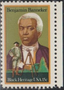 #1804, Single. Benjamin Banneker, (Black Heritage) MNH,  .15cent