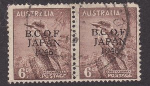 Australia 1946 BCOF SG J4 6d Kookaburra pair