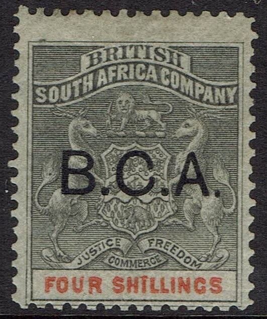 BRITISH CENTRAL AFRICA 1891 ARMS OVERPRINTED 4/-