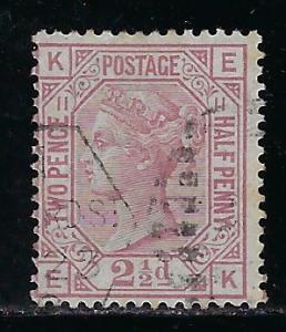 Great Britain Scott # 67, used, plate # 11/EK