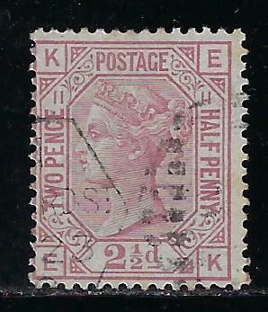 Great Britain Scott # 67, used, plate # 11/EK