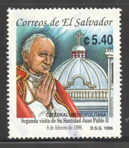 El Salvador Scott 1430 MNHOG - 1996 2nd Visit of Pope John Paul II - SCV $5.00