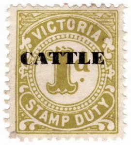 (I.B) Australia - Victoria Revenue : Cattle Duty 1d (1960)