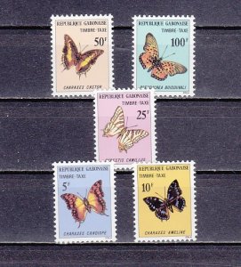 Gambia, Scott cat. J46-J50. Butterfly Postae Due issue.