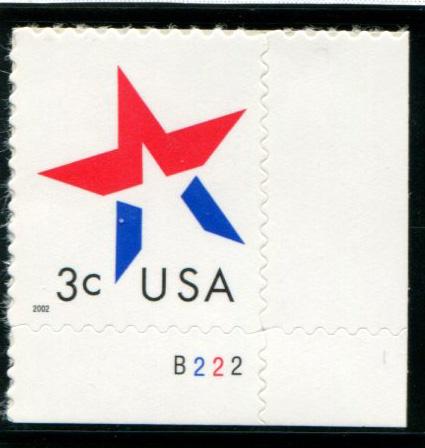 3613 US 3c Star SA, MNH PNS