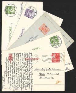 DENMARK (107) Early Old Postal Cards mostly postally used few Mint c1875-1950