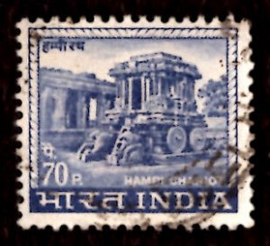 India 70p Hampi Chariot 1967 SG.516, Sc.418 Used (#01)