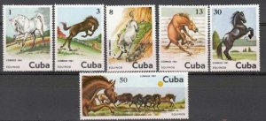 CUBA Sc# 2433-2438  HORSES HORSES HORSES Cpl set of 6  1981 MNH