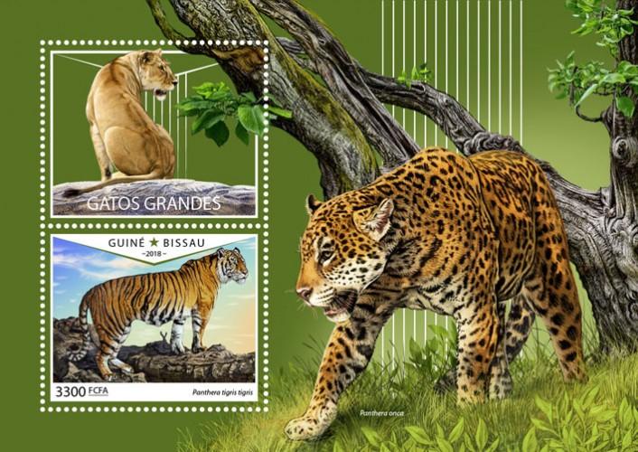 GUINEA BISSAU - 2018 - Big Cats - Perf Souv Sheet - MNH