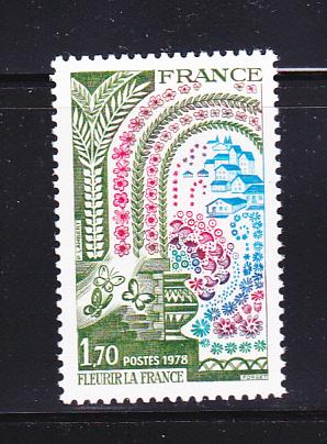 France 1606 Set MNH Flowers, Butterflies, Houses