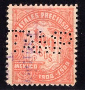 MP 56, Mexico, 100P, 1908-1909, Precious Metals / Metales Preciosos