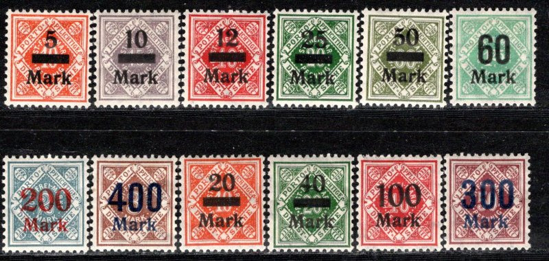 German States Wurttemberg Scott # O64 - O75, used