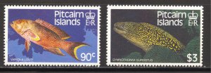 Pitcairn Islands Scott 295-96 MNHOG - 1988 Fish Types - SCV $8.50