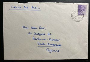 1983 British Field Post Office Hong Kong airmail Cover To Barton England