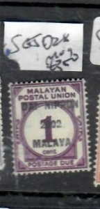 MALAYA STRAITS SETTLEMENTS JAP OCC POST DUE 1C DN  SG JD28   MOG  P0417A H