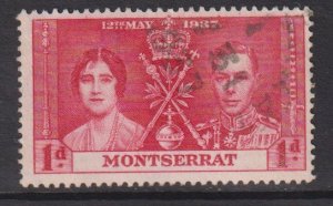 Montserrat   #89  used 1937 coronation 1p