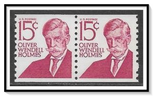 US #1305Ei Oliver Wendell Holmes Coil Pair MNH